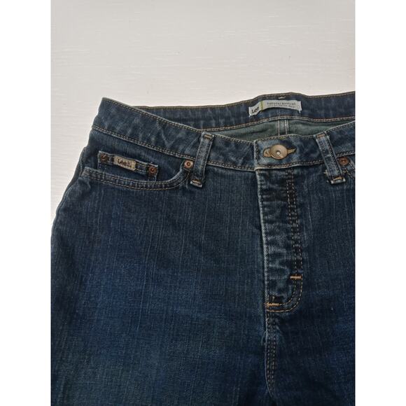 Lee Natural Bootcut Just Below The Waist 12 Medium Dark Blue Women's Jeans Good - Picture 4 of 9